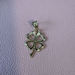 10k Real Gold Shamrock 4 leaf Clover Charm! 
