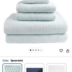 Everplush Diamond Jacquard Recycled 6 Piece Bath Sheet Set, Spearmint