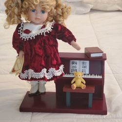 Collector's Choice Porcelain Doll w/ Piano