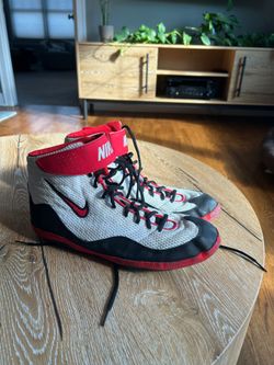Nike Inflict Wrestling Shoes White Black Red Size 13