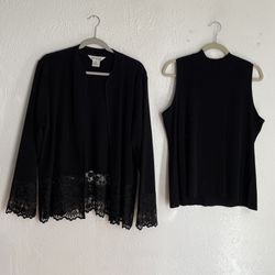 Misook Women’s Black 2 Pc Cardigan Ser