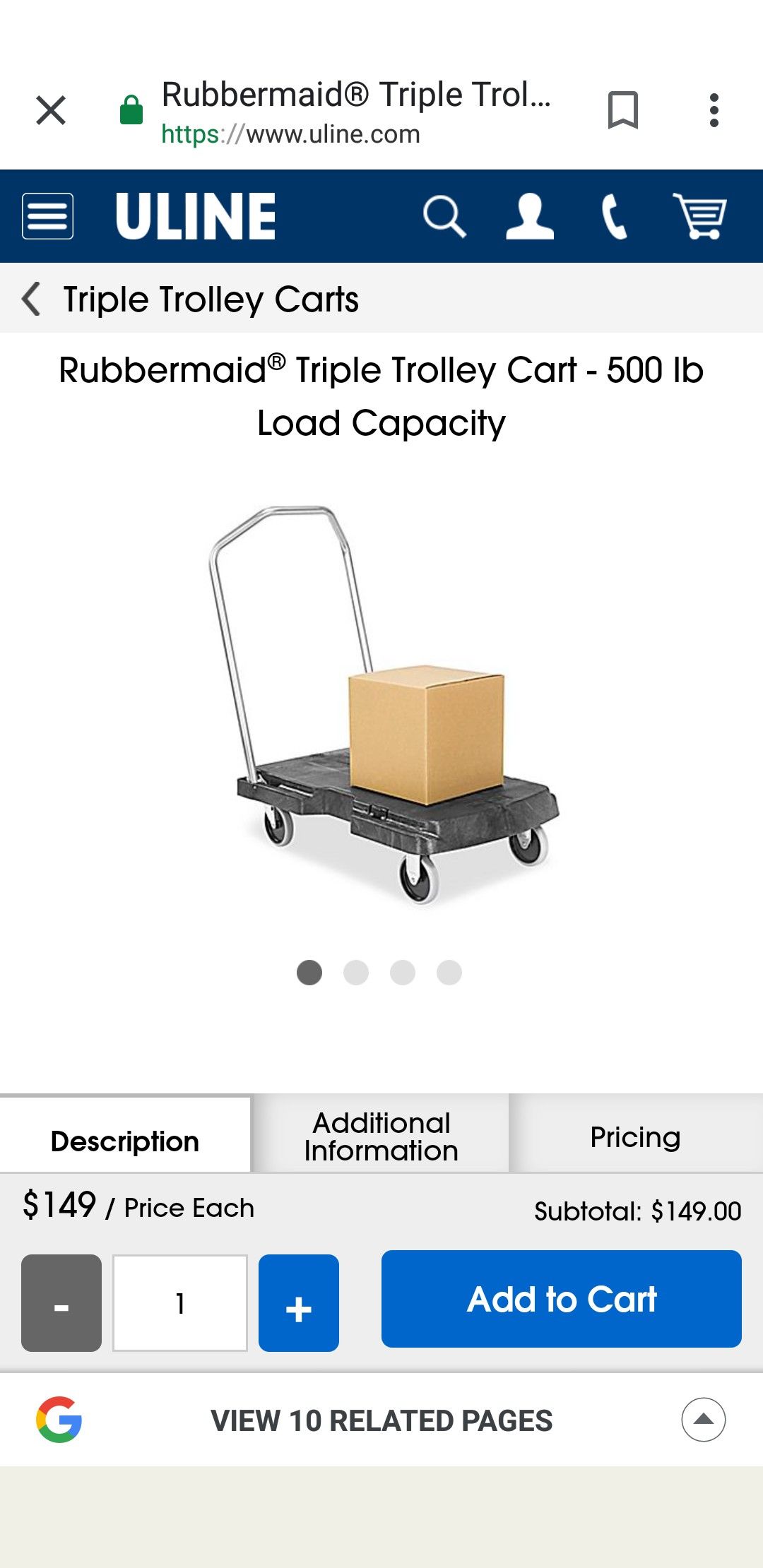 Uline commercial cart