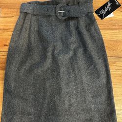 Gray Wool Skirt Size 14 New With Tags 