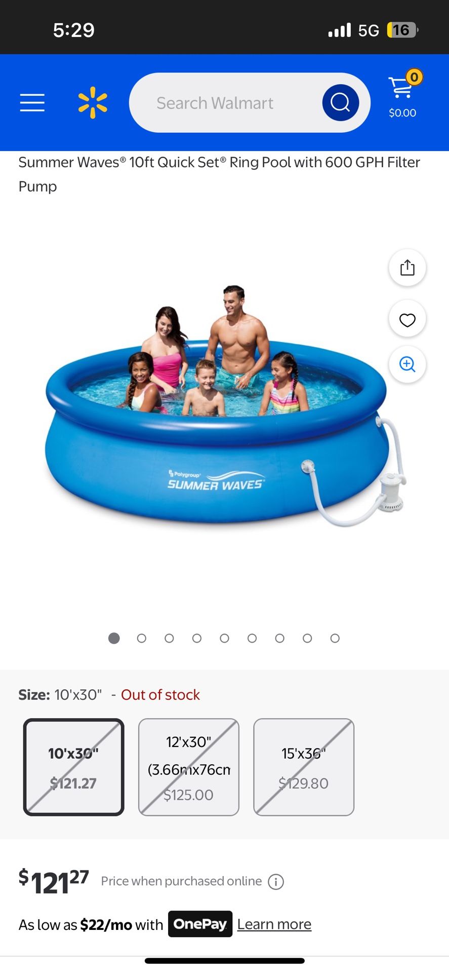 Summer Waves Quick Set Pool 5-18 (1.52m-5.49m) Model 