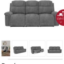  Brooks Manual Recliner Sofa (Grey)