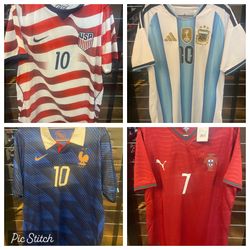 World Cup Soccer Jerseys - Pulisic, Messi, Mbappe, Ronaldo
