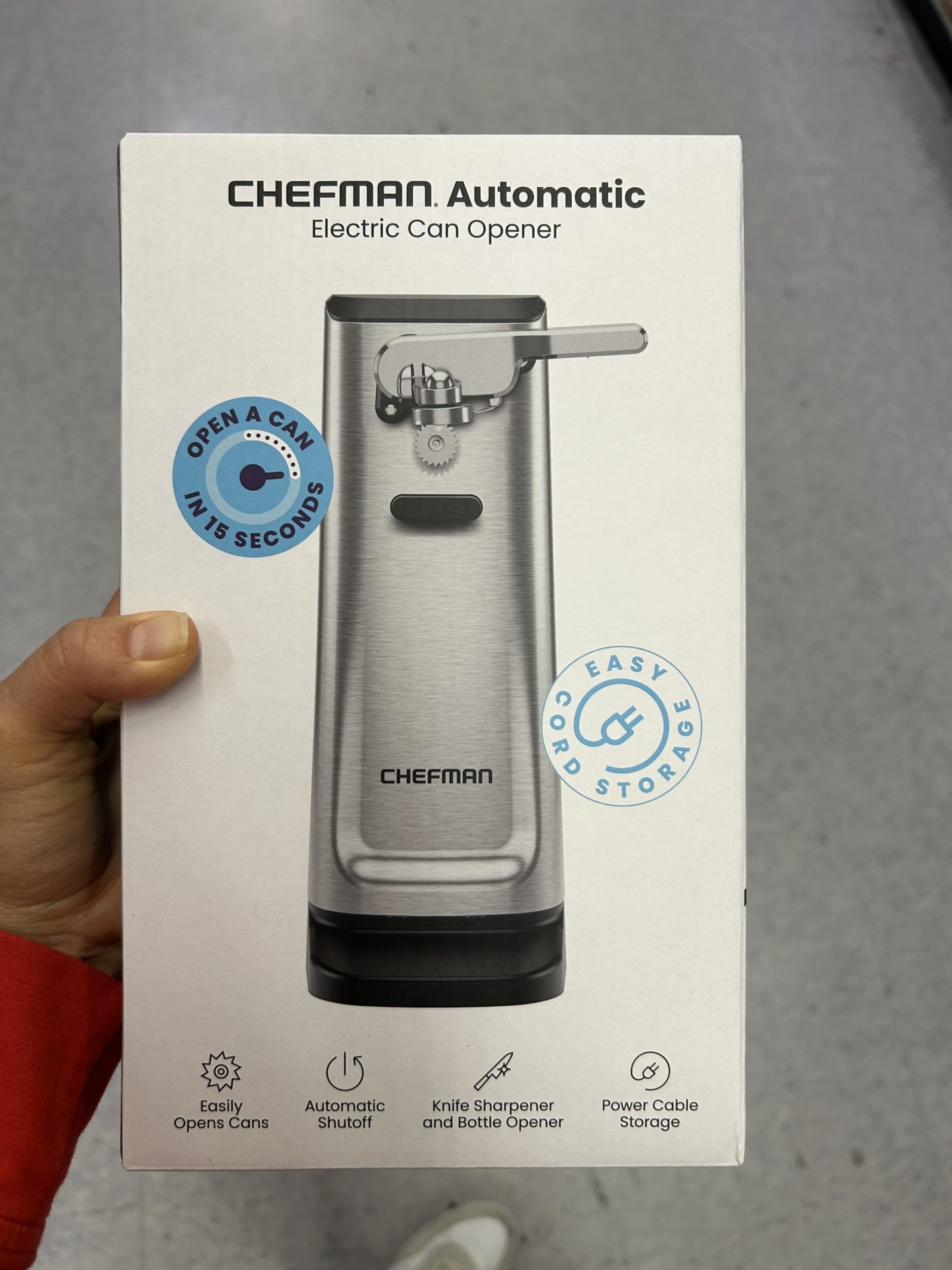 NWT Chefman Automatic Electric Can Opener - Silver