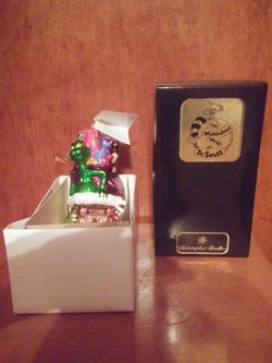 Vintage 1998 Christopher Radko Up On The Rooftop Grinch Ornament