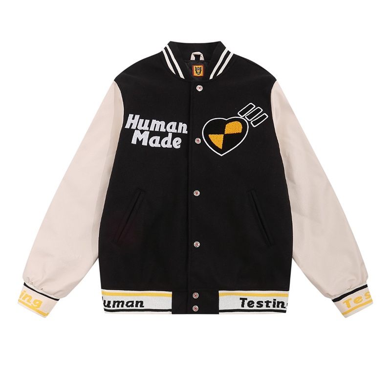 Black Letter Embroidered Baseball Jacket Human Made