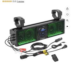 BOSS Audio Systems BRT18RGB ATV UTV Sound Bar - 18 Inches Wide, 4 Inch Speakers, Full Range, 1 Inch Tweeters, IPX5 Weatherproof