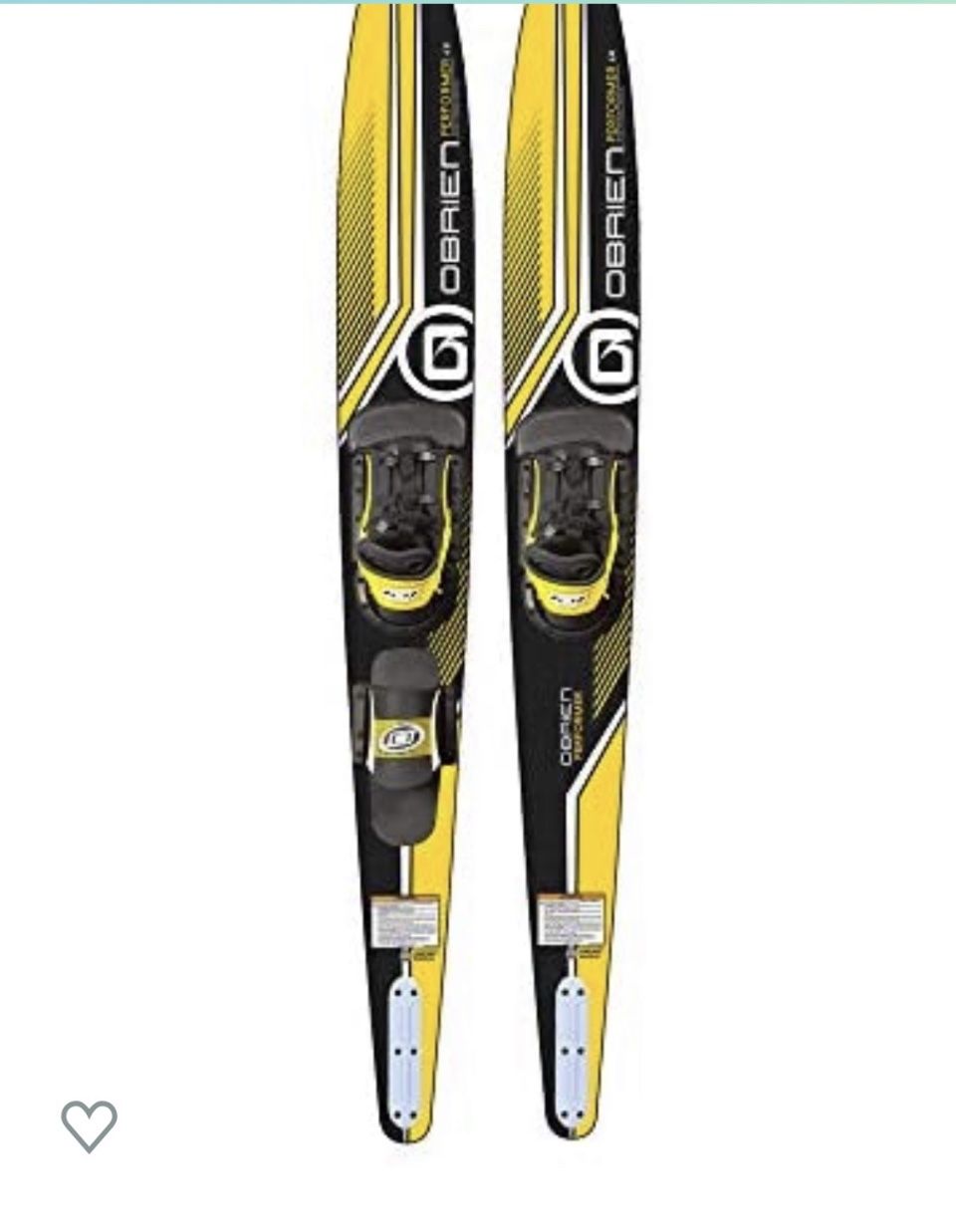 O'Brien Watersports () Adult 68 inches Performer Combo Water Skis Sizes 7-13, Yellow and Black
