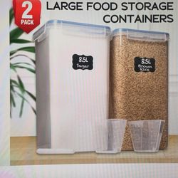 Set Of 2 Extra Large 8.5L Food Containers With Lids