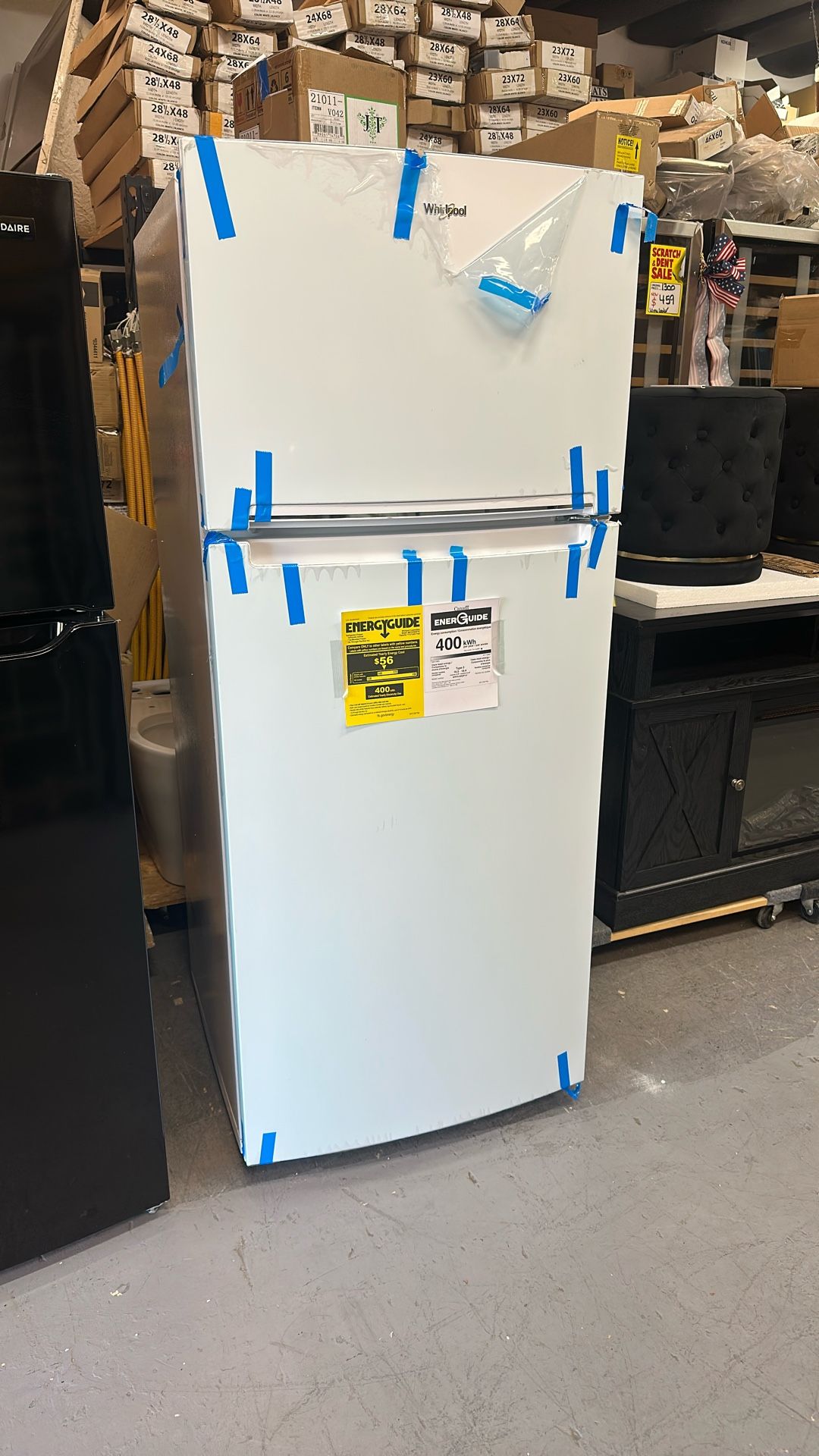 Brand new white refrigerator