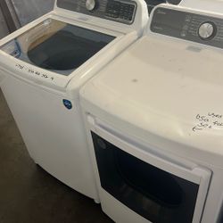 Used Midea Top Load Washer & Electric Dryer Set - White