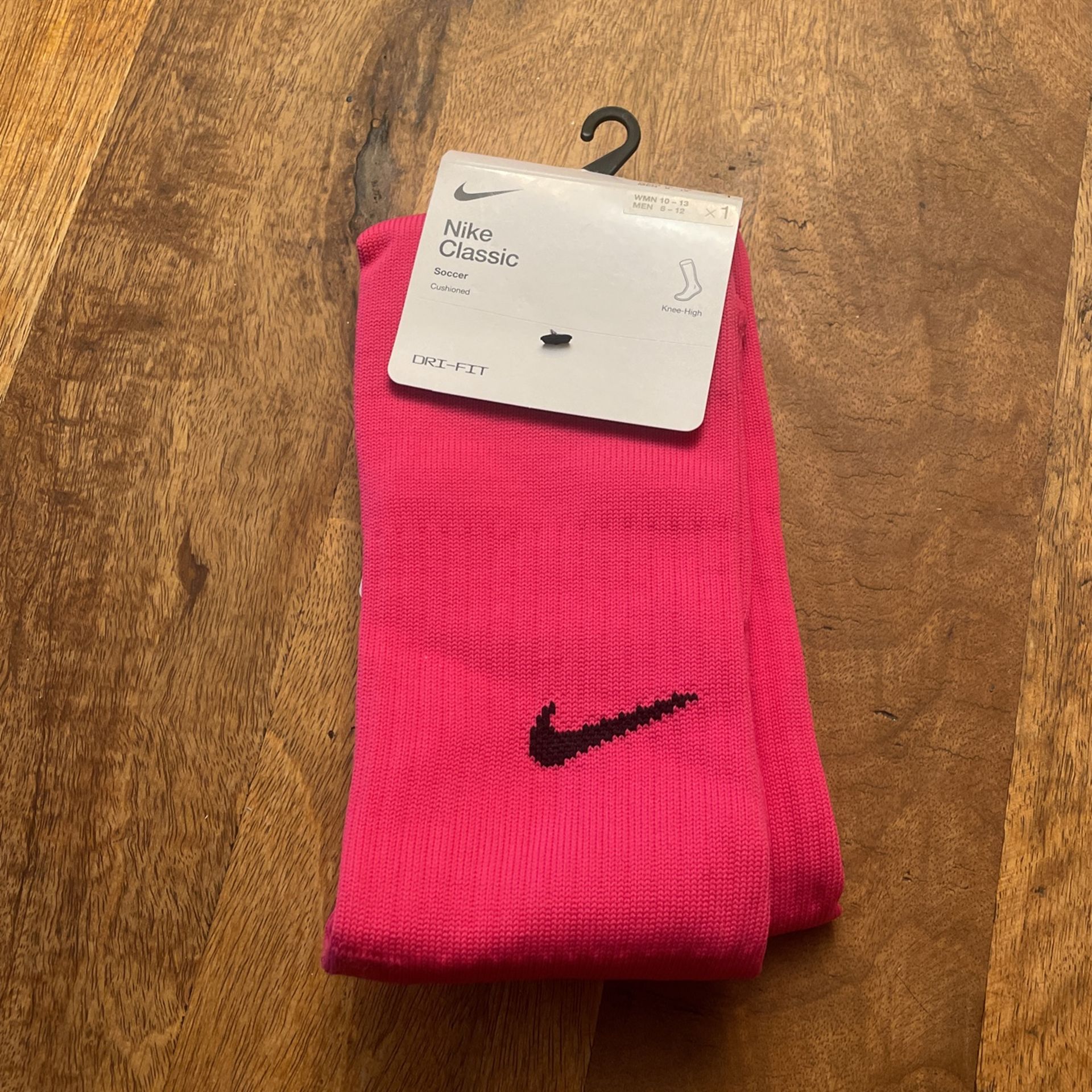 NIKE classic Soccer socks Dri-Fit adult Large unisex knee high BRIGHT PINK nwt