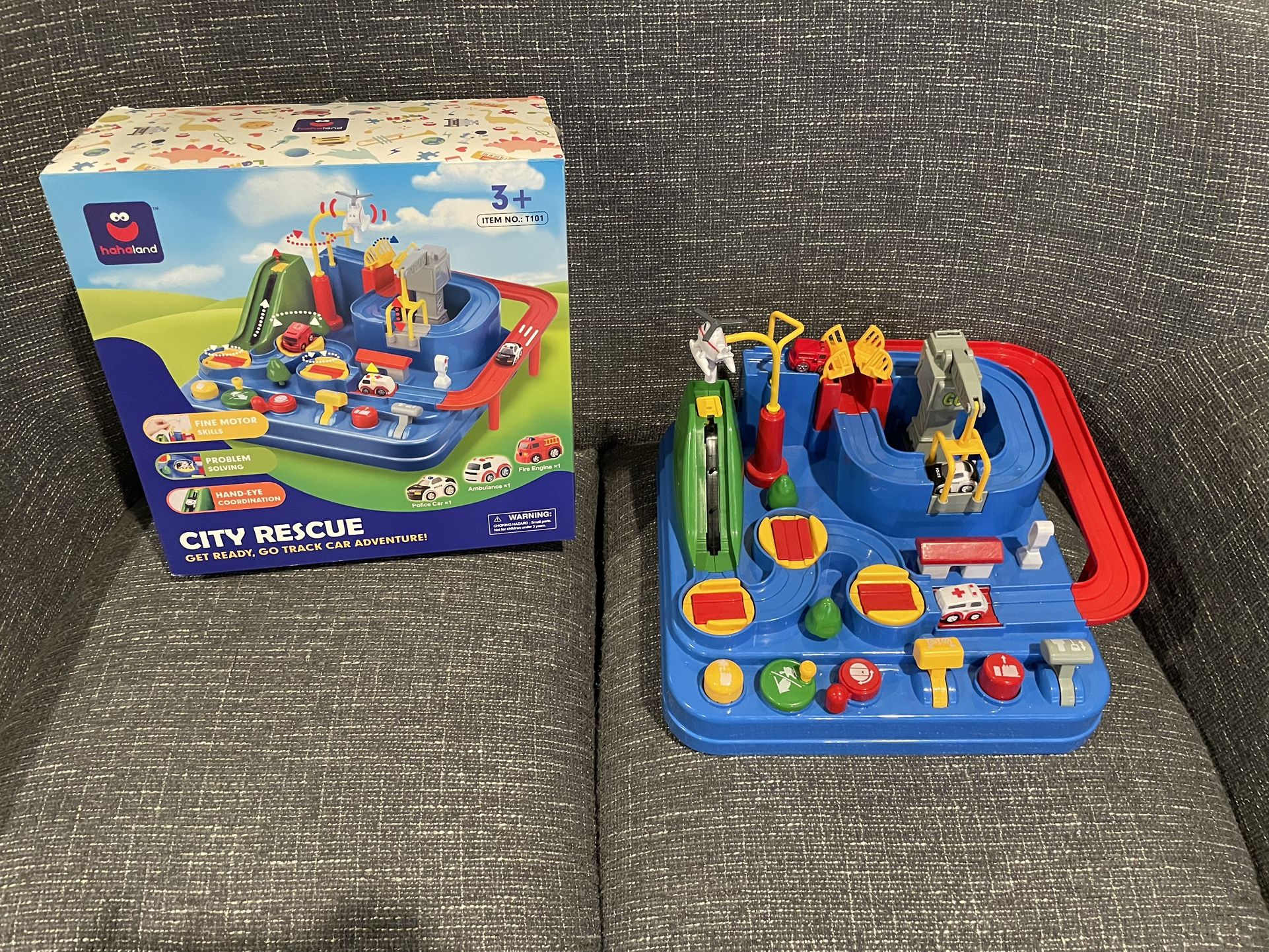 hahaland City Rescue Kids Toys Race Track Cars Educational