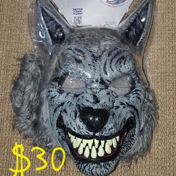 Realistic Wolf Mask With Opening Mouth Halloween