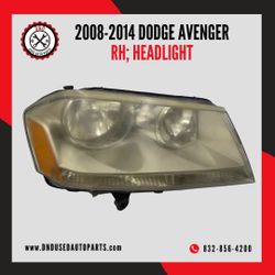 2008-2014 DODGE AVENGER  RH; PASSENGER; HEADLIGHT