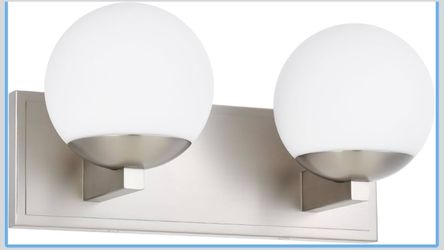 Bathroom Vanity Light Fixtures, 2-Light Globe Bathroom Lighting Fixtures Over Mirror, Modern Wall Lights for Living Room, Long Backplate, Standard E26