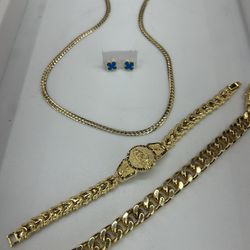 14k Gold over Staineless Set