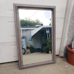 Large Mirror In Wood Frame