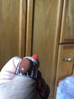 Men’s Goldstone Ring, Size 11, Stainless Steel