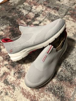 Skechers Men's Go Walk 6 Slip Gray/Red Low Top Sneaker Shoes Size 11