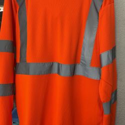 Safety Hoodie Long Sleeve High Visibility Construction Work Shirts Orange Yellow Reflectors M-2XL