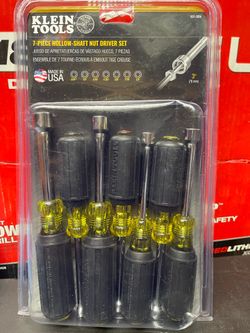 KLEIN TOOLS 7- PIECE HOLLOW -SHAFT NUT DRIVER  SET #631-SEN  (( read below))