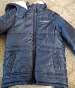 Calvin Klein Jeans Navy Puffer Jacket with Hood size XL (18-20)