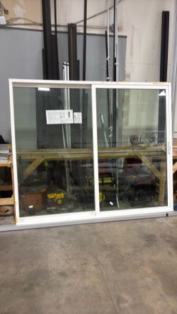 Complete white vinyl patio door