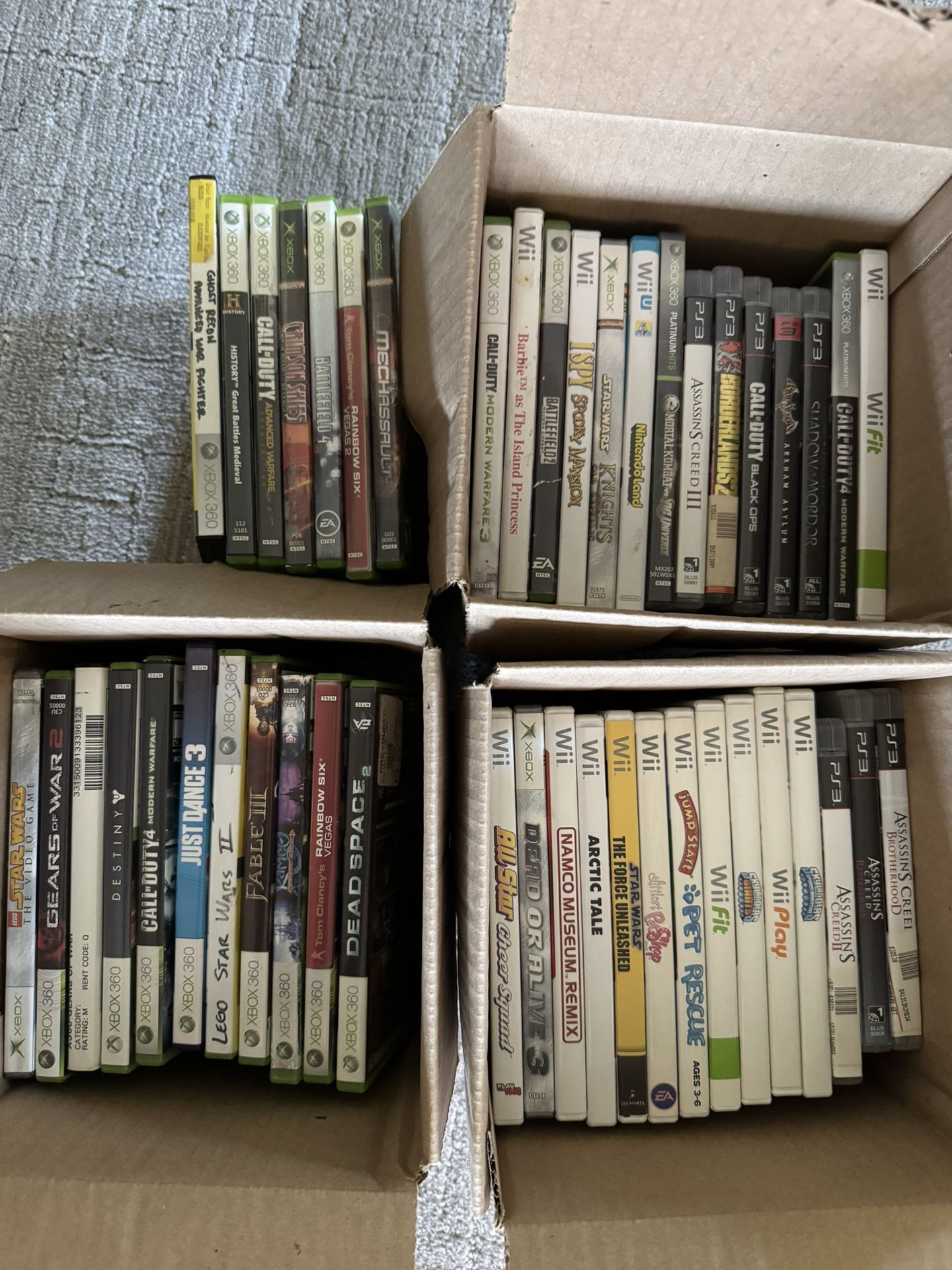 Xbox 360, Play Station, Wii Games