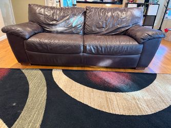 IKEA Vreta Dark Brown Leather Sofa