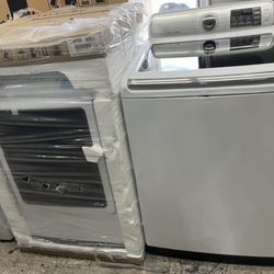 Samsung Top Load Washer Electric Dryer Set Multi Steam