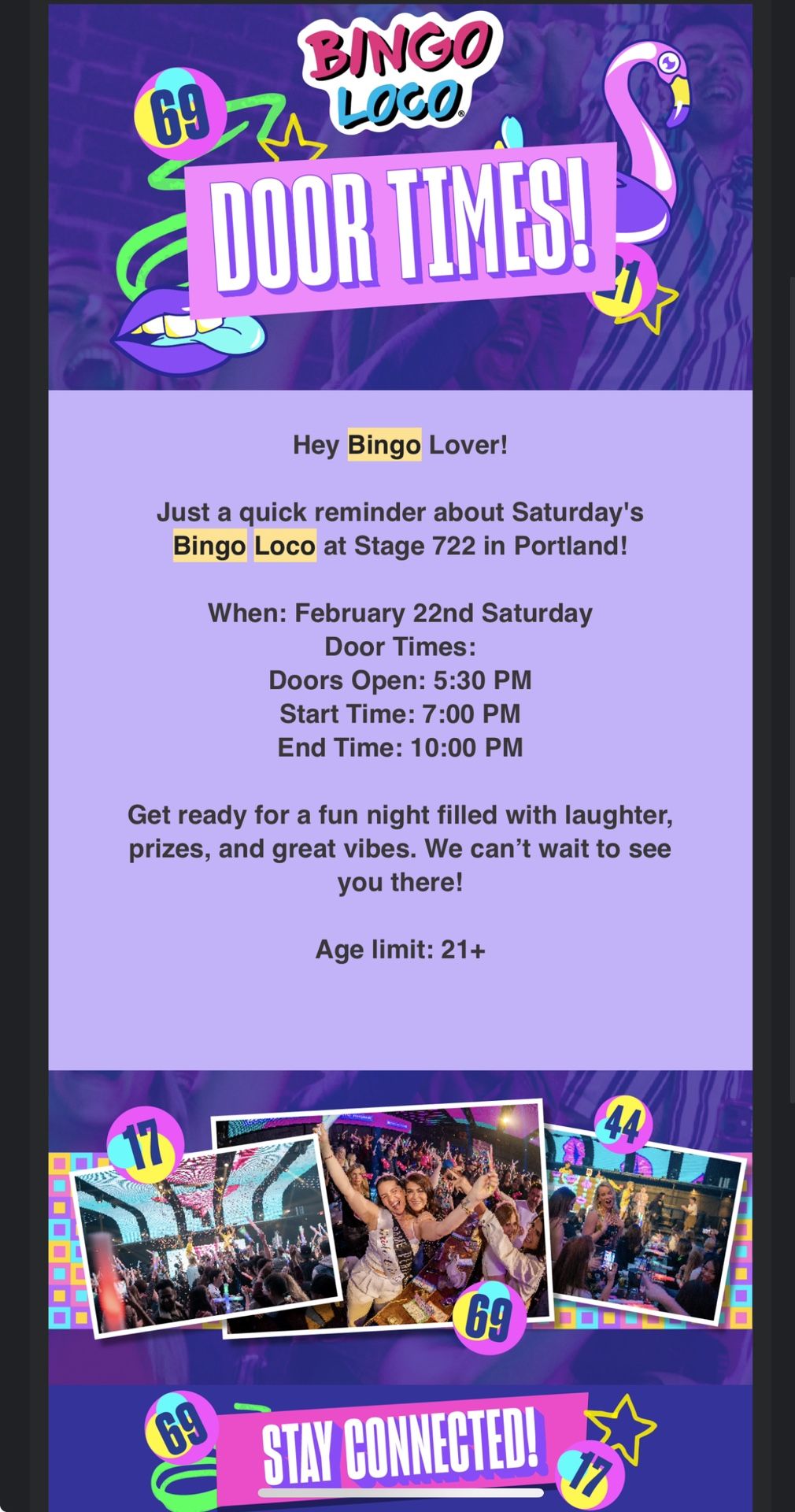 Bingo Loco Tickets 2x $75