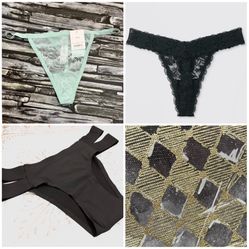 NEW Mint and Black Panty Set X3 (XS, S)