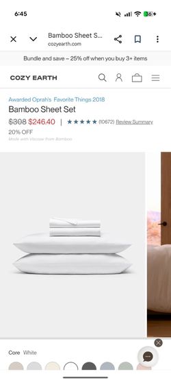 Cozy earth queen bamboo sheet set