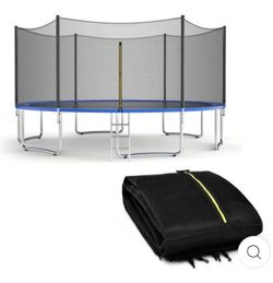 Trampoline Replacement Protection Enclosure Net with Zipper-12 ft