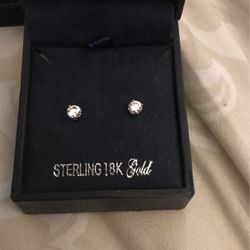 Sterling 18k Gold Diamond Studs