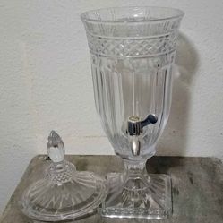 Antique Crystal Beverage Dispenser 