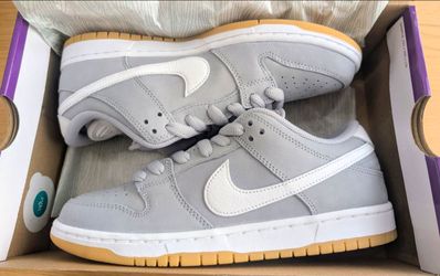 Brand New Nike SB Dunk Low Pro ISO Orange Label Wolf Grey Gum Size 8 M / 9.5 W
