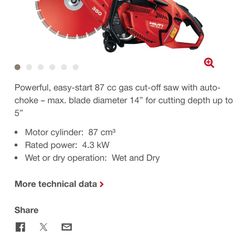 Hilti Concrete Saw Used