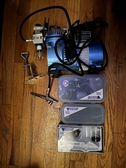 Blue Air Brush Set 