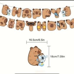Capybara Birthday Banner 