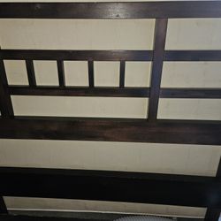 Wood Bedframe + Headboard - Queen Size