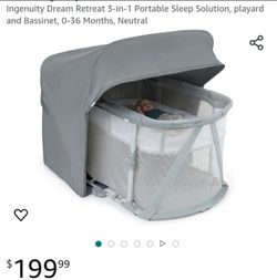 NEW IN BOX 🎁 Ingenuity Dream Retreat baby bassinet play yard NUEVA cuna corralito con sombra