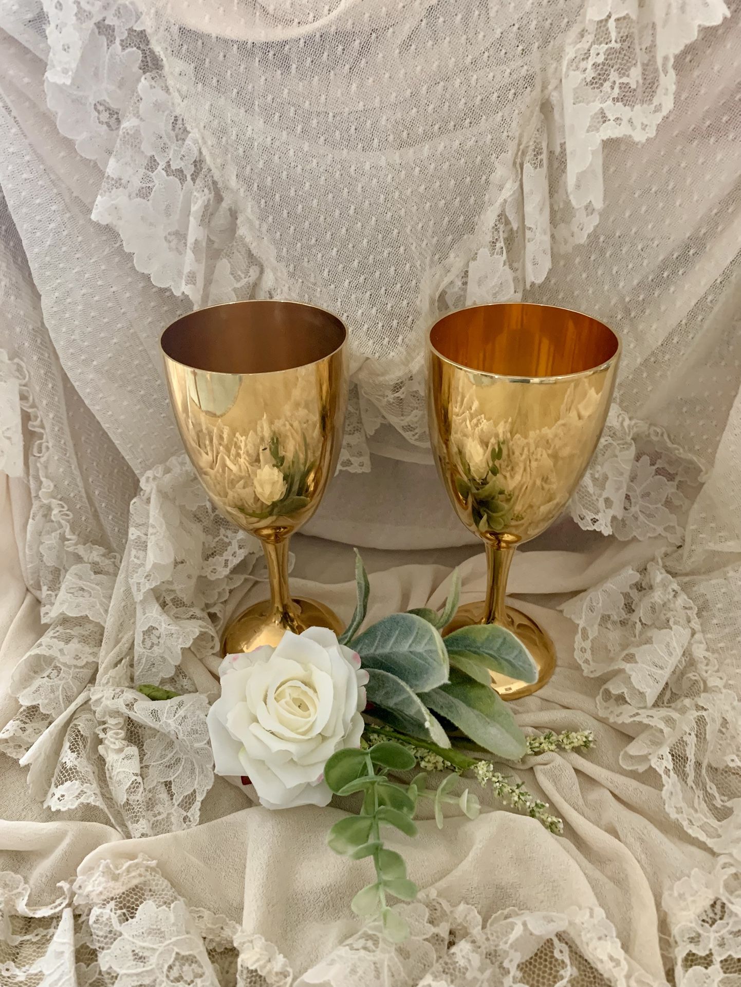 Gold Metal Wine Glasses