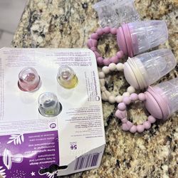 Fruit feeders and pacifiers (both are 3 pack)