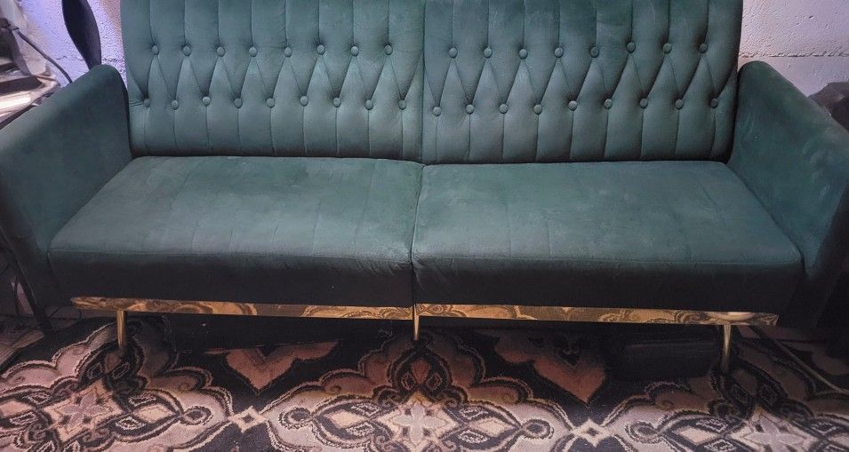 70" Tufted Velvet Futon Sofa Bed