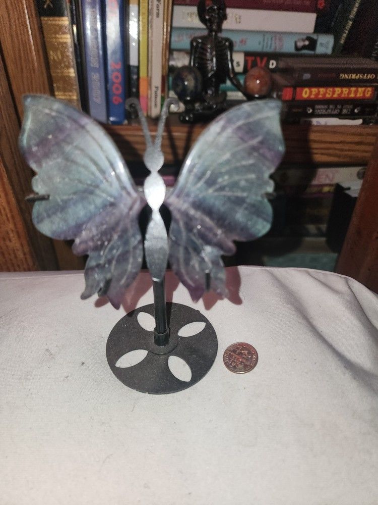 Flourite Butterfly Wings With Stand
